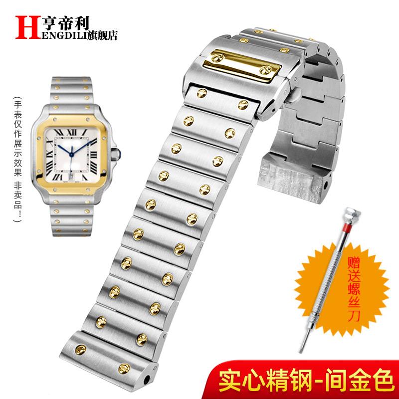 Hochwertiges 20mm 23mm Santos 100 Edelstahl Uhrenarmband Für Cartier santos 100 Massives Niet Metall-Uhrenarmband Uhrenarmband