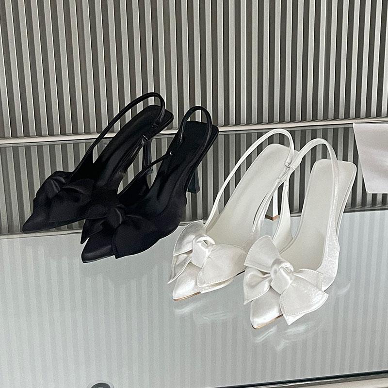 Fashion Pink Fashion Pointed Toe Women High Heels Sandals Shoes Female Slip On Footwear Shallow Ladies Heeled Sandals Shoes Pumps