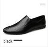 Men's Black Leather Slip-On Shoes – Breathable, Comfortable, Formal Business & Driving Shoes