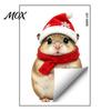 Christmas Party Home Decor Animals Static Window Stickers, Deer Bird Squirrel Hamster Snowflake Decals, Outdoor Decorations Easy Peel & Stick