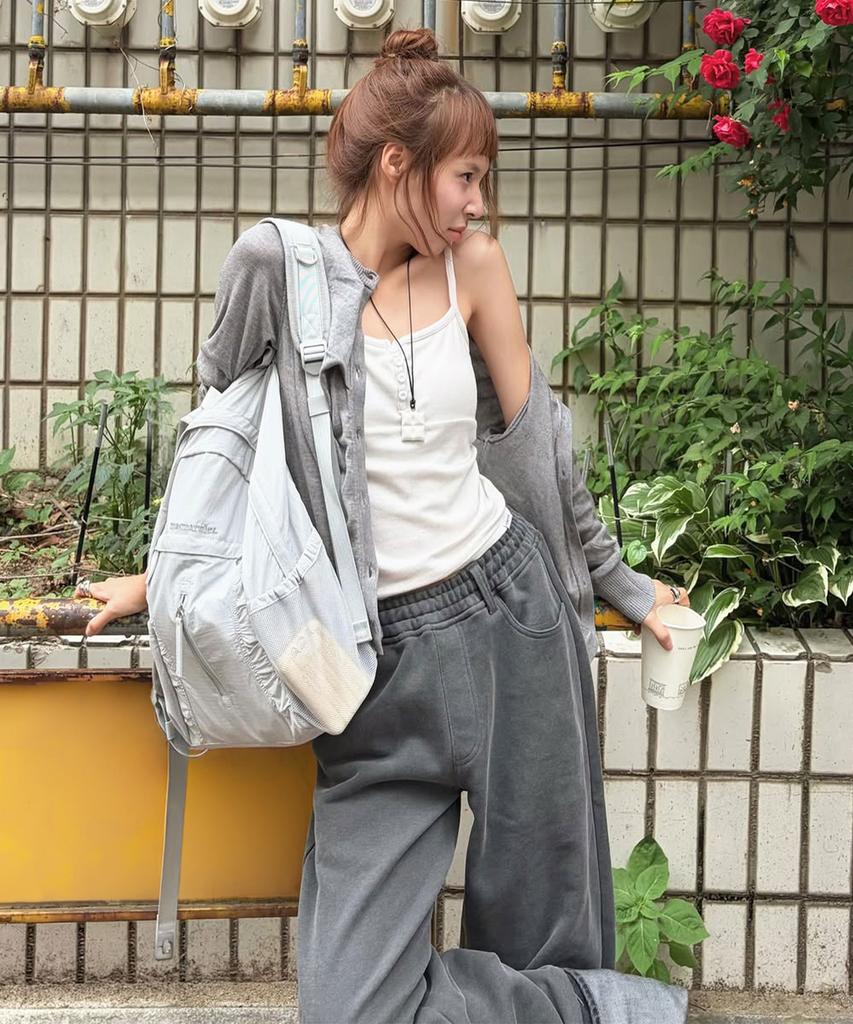 Masmarulez Curved Shirring Backpack_Silver Gray