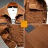 Men's Brown Denim Jacket  Spring and Autumn  Fashion High Quality Stretch Slim Fit Jacket Denim Men Clothing