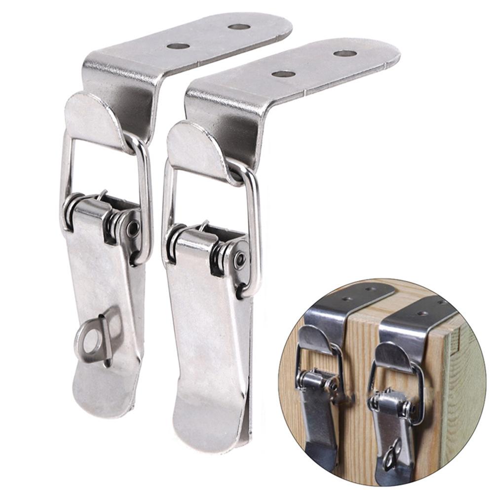 Silver Box Lock Duckbill Hook Lock Spring Loaded Clip Stainless Steel Latch
