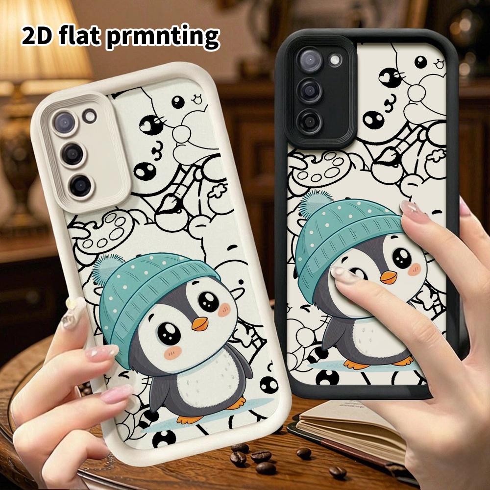 Phone case: 2D flat, suitable for Samsung Galaxy A34 A35 M05 M06 S20 S22 S21 FE Plus 5G protective case, chubby little penguin, perfect Christmas and