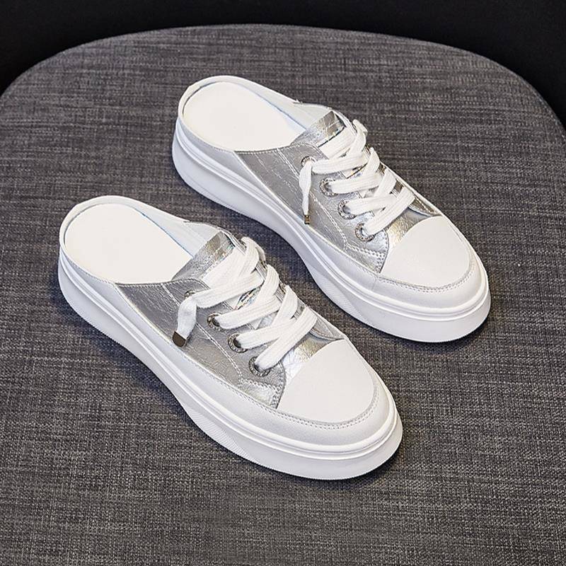 Spring Summer Women Shoes flat sneakers women casual shoes low upper lace up platform woman white shoes2025