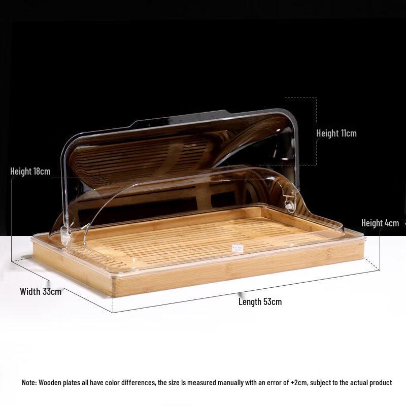 Bamboo Wood Pastry Display Tray with Flip Cover