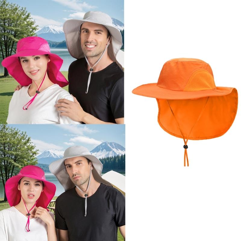 Fishing Wide Brims Sun Hat Outdoor Climbings Mesh Fisherman Hat Fishing Casual Hat Unisex Camping Hunting Bucket Hat