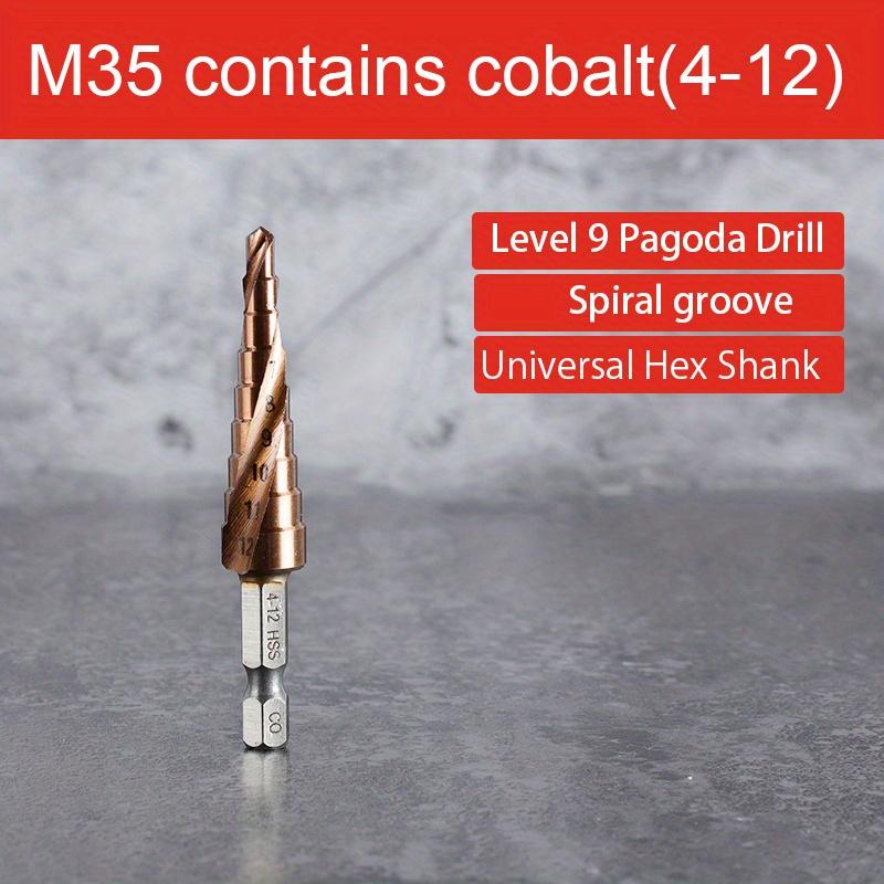 

4-12/4-20/4-32mm M35 Cobalt Step Drill Bit Tapered HSS-CO HSS Drill Bit Spiral Groove Triangle Shank For Stainless Steel Hexagonal