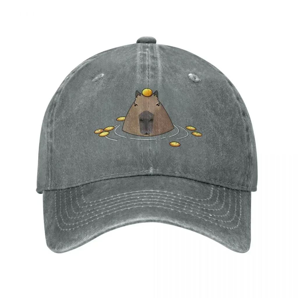 Vintage Lustiges Capybara Tier Baseballkappen Herren Damen Used Baumwolle Snapback Kappe Outdoor Laufen Golf Geschenk Hüte Kappe