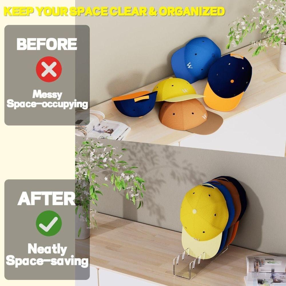 1/2Pcs No Install Baseball Cap Display Rack Hat Organizer Hat Stand for Baseball Caps  Bedroom