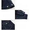 Men's Dark Blue Casual Denim Coat: Retro Jean Outerwear with Cargo Chest Pockets, Lapel Detail and  Minimalist Street Punk Style