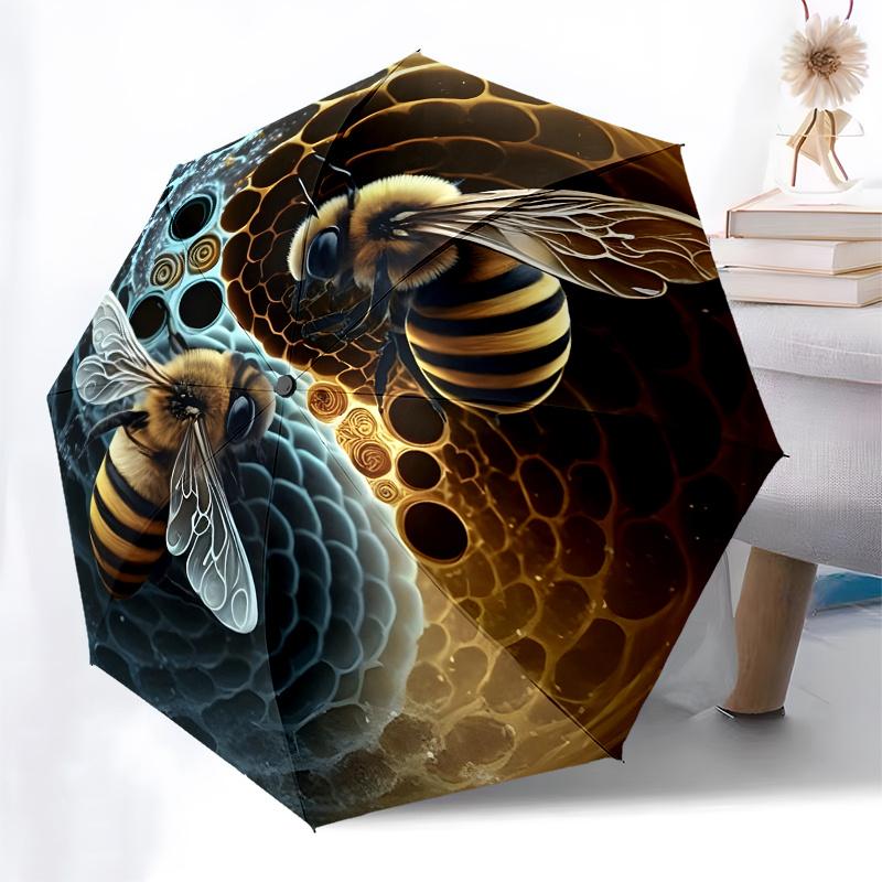 Yin Yang Honeycomb Bees Wall Clock - Unique Home Decor Umbrella, Christmas Gift Y394