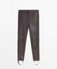 Masimodutti Elastic Detail Napa Leather Leggings