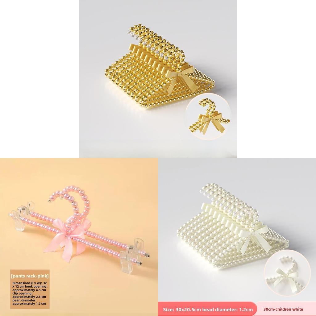Anna Princess Dress Hangers Set With Pearl Accents For Childs Wardrobe Storage