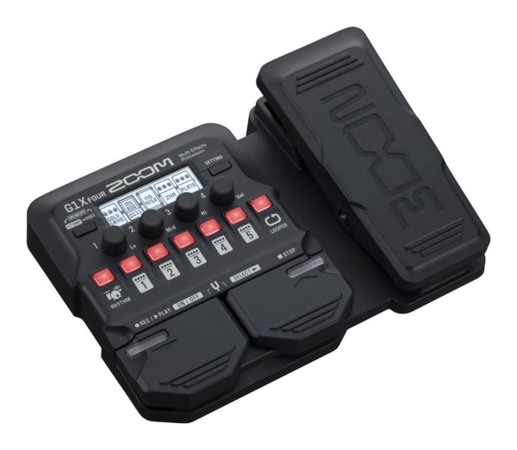 ZOOM G1X FOUR Guitar Lightweight and Featuring Over 70 Effects and Amp Drum and Wah G Series Extended Multi-Effects Pedal, Compact, Models, Looper,