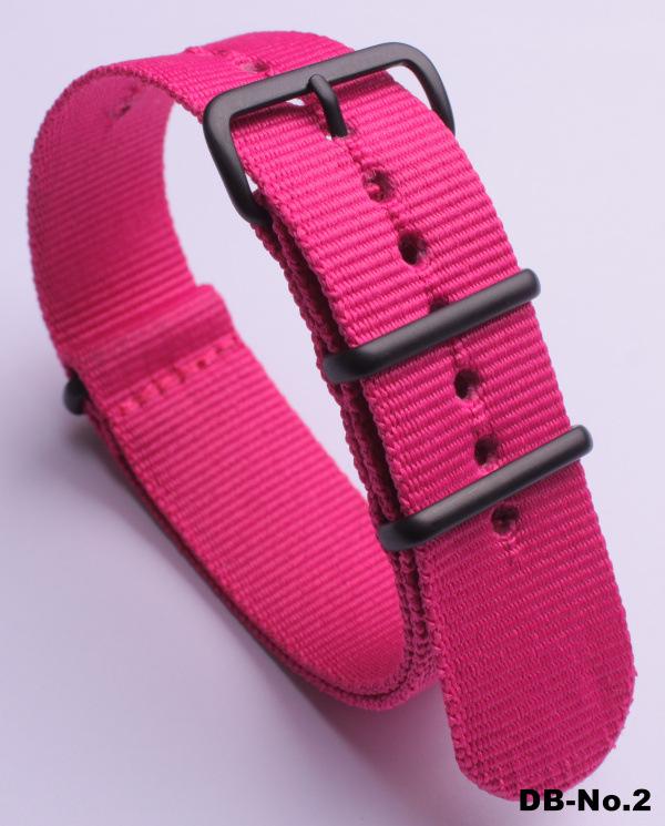 Black Nylon & Canvas Watch Strap with Vacuum-Plated Buckle