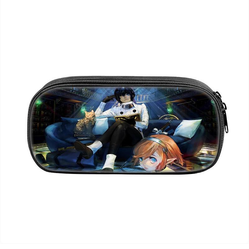 Refantazio Fantasy Theme Nylon Pencil Bag With Spacious Storage For Students