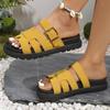 Foreign Trade Large Size Birkenstocks Slippers Women's Wear 2025 New Summer Retro Round Head Word Beach Casual Cool Slippers