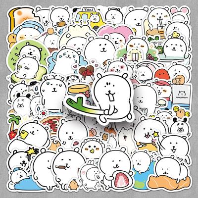 50 Cute Self-Deprecating Nagano Bear Stickers: Japanese Anime Style for Suitcases & Notebooks