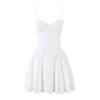 French Romantic Sweet White Waist Holiday Style Suspender Skirt Short Dress