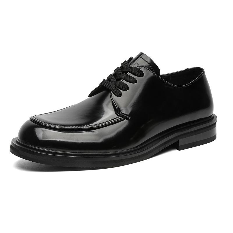 New small leather shoes men's genuine leather British business dress pointed inner height increase casual shoes men's Korean version tide 18140-J
