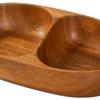 Double Compartment Kids Snack Bowls Wooden Food Dish Countertop Kitchen Party Adults Salad Candy Fruit Nuts Picnic