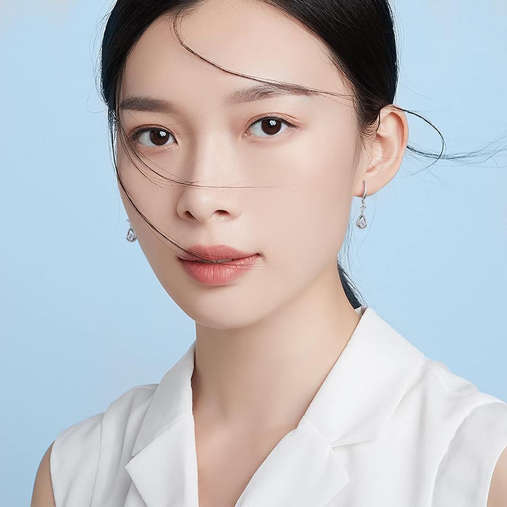 Free Bird Dangle Earrings for Women Hook Earrings 925 Silver Metal Hypoallergenic Zirconia Quality Simple Day Gift for Day "Drop Flower" Mother's