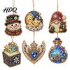 Decorative Ornaments for Dormitories 6 Pcs Christmas DIY Faux Pearl Painting Kit Ornaments Rhinestone Art Indoor Outdoor Party Decor Tree Hanging