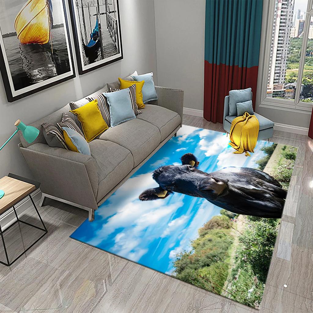 Dairy Cow Carpet Farm Animal Fresh Milk Rug Bathroom Kitchen Non-Slip Doormat Entrance Door Mat Living Room Bedroom Decor Carpet