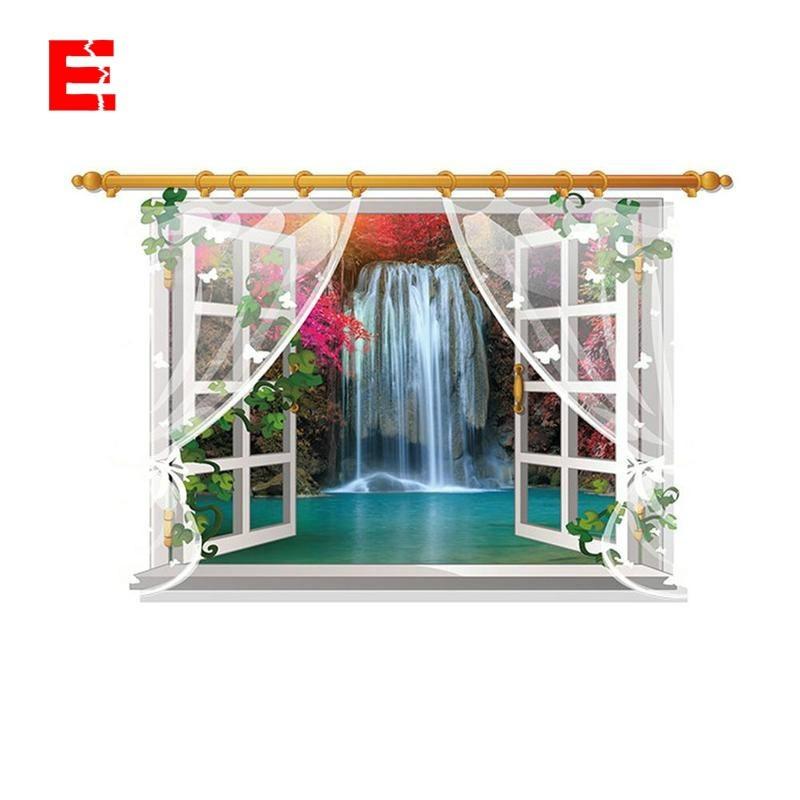 Waterfall Kid Room 3d Window Decal Removable Wall Stickers Home Decor Art Mural