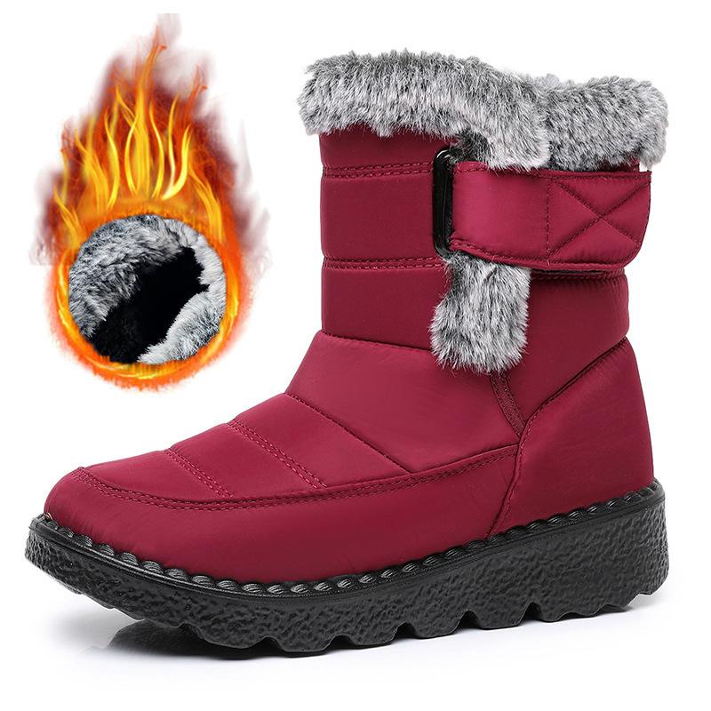 Winter snow boots thick-soled high-top large-size cotton shoes velvet warm Velcro outdoor waterproof cotton shoes