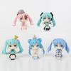 5pcs/set Hatsune Miku Q Version Sitting Posture Kawaii Birthday Gift Anime Girl Figures Super Cute Unique Kids Christmas Toys