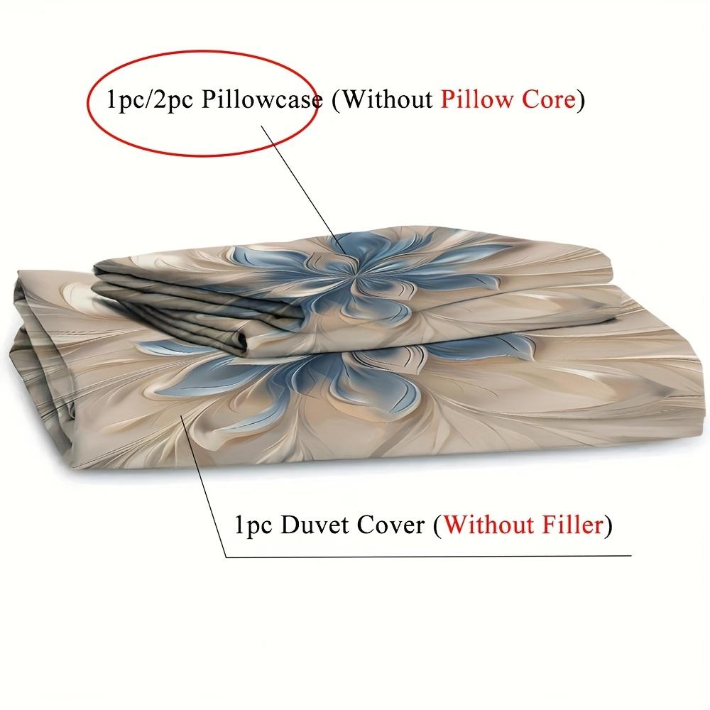 2/3pcs Abstract Art Flowers Duvet Cover Set (1 Duvet Cover + 1/2 Pillowcase, Without Core), Luxury And Elegant Art Flowers