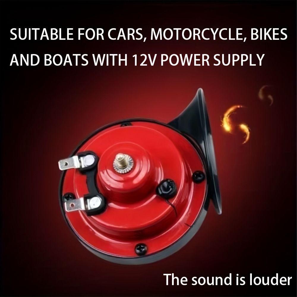 2Pcs 12V/24V Electric Snail Train Horn Waterproof Motorcycles Speaker Loud Car Horn  Universal