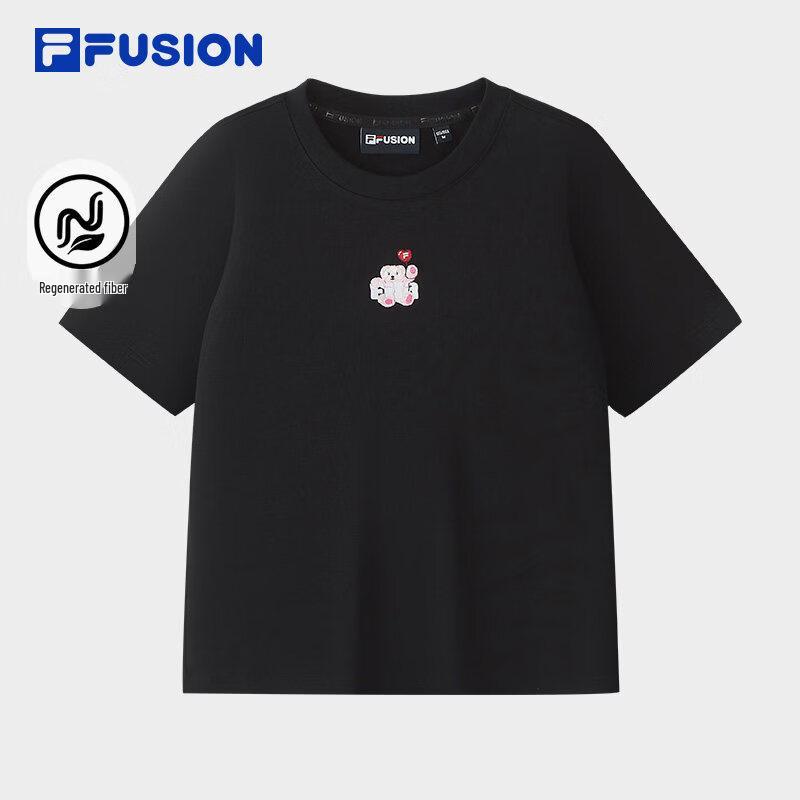 FILA FUSION Women's Slim-fit Knitted Short Sleeve T-Shirt