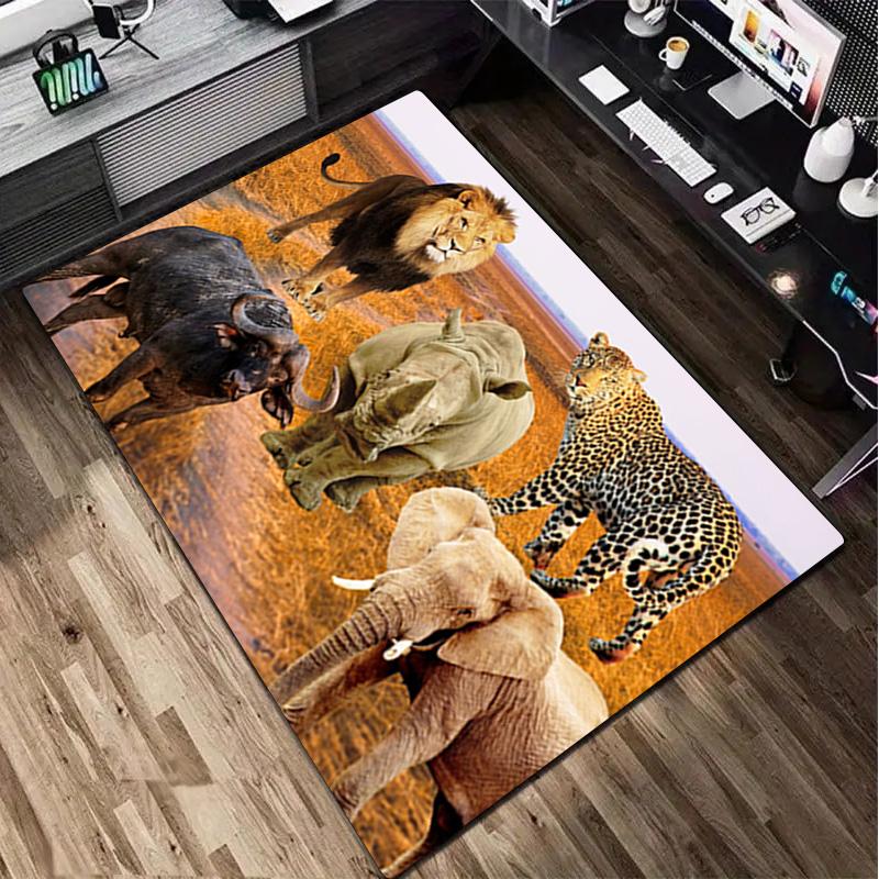 1Pc Animal World Print Rug - home decoration Carpet For Living Room Bedroom Flooring Computer Chair Area Rug