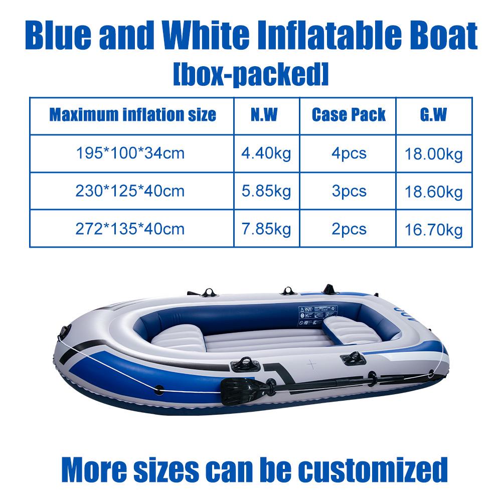 Inflatable Kayak and Hovercraft: Durable Rubber Boat for 2-4 People, Ideal for Fishing and Recreation.