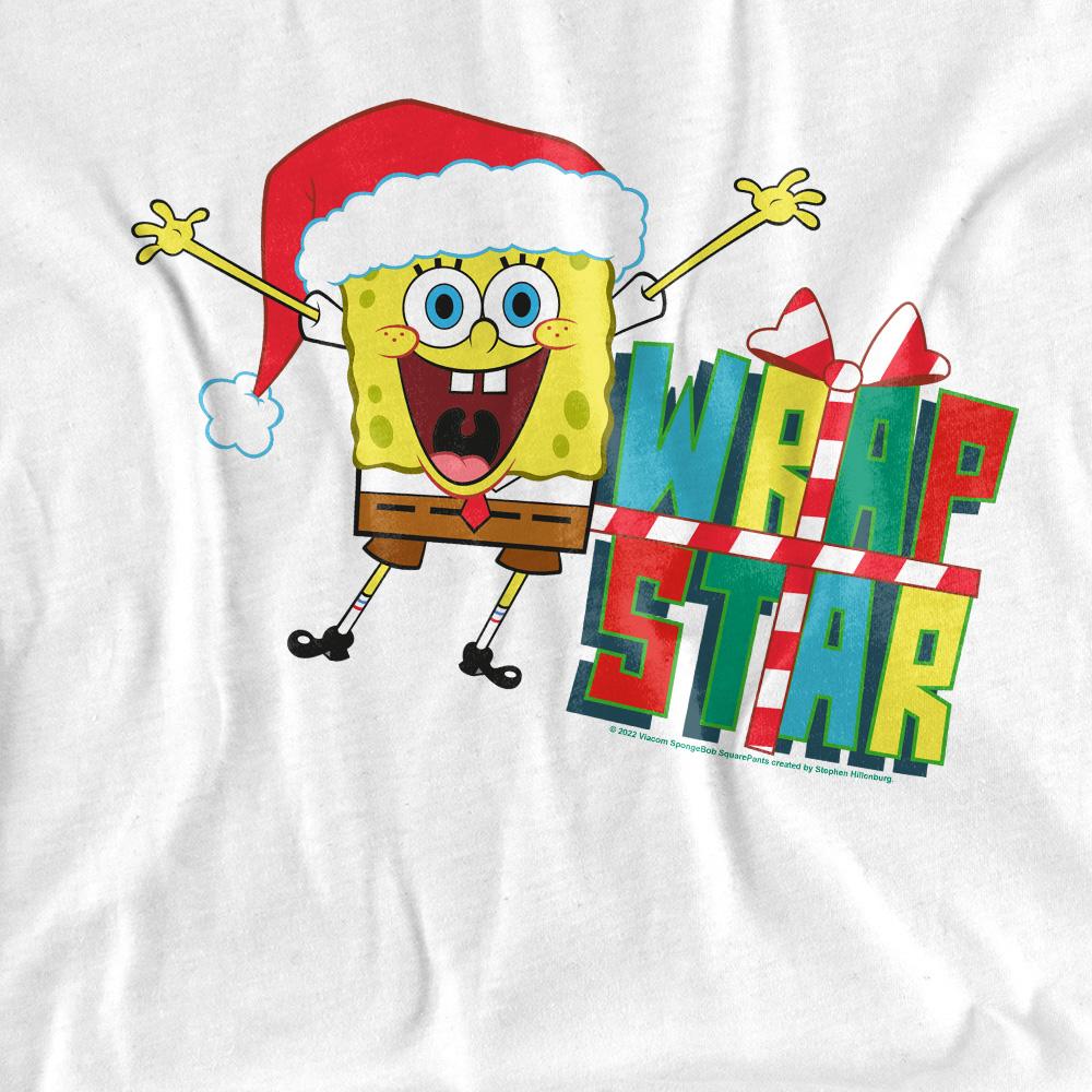 SpongeBob SquarePants Unisex Adult Wrap Star At Christmas T-Shirt