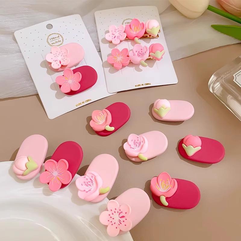 New Pink Flower Hair Clip for Babies - Bangs/Forehead BB Clip for Children