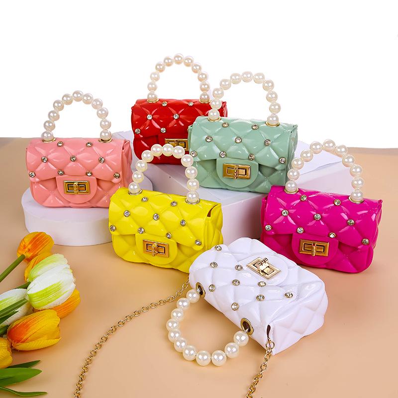 Summer Women's Argyle Pearl Handbag - Jelly Crossbody/Shoulder Bag