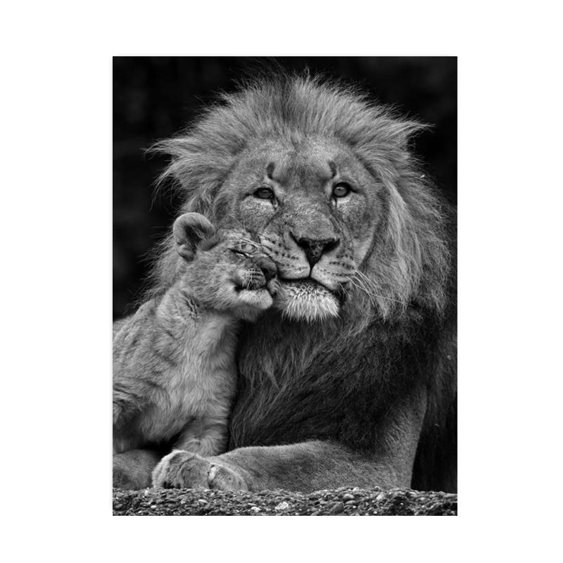 Modern Animal Lovely Lion Canvas Painting Posters and Prints Wall Art Pictures for Living Room Home Decoration Cuadros