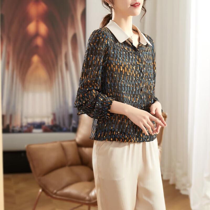 XUEXI Women s Floral Chiffon Blouse 3XL