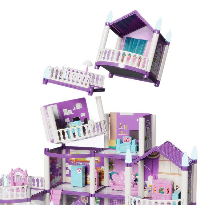 Prinzessinnen-Puppenhaus-Spielset: Schlossvilla für kleine Mädchen