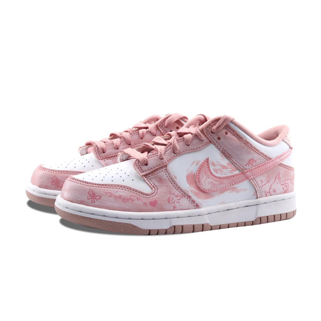 Nike Dunk Fleece Mosaic Cushioning, Wear Resistant Low top Skateboard Shoes Women's Pink DO6485-600(Team222-)