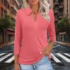 Women's Fashionable And Casual Solid Color Three Quarter Sleeve Pullover Slim Fit Top