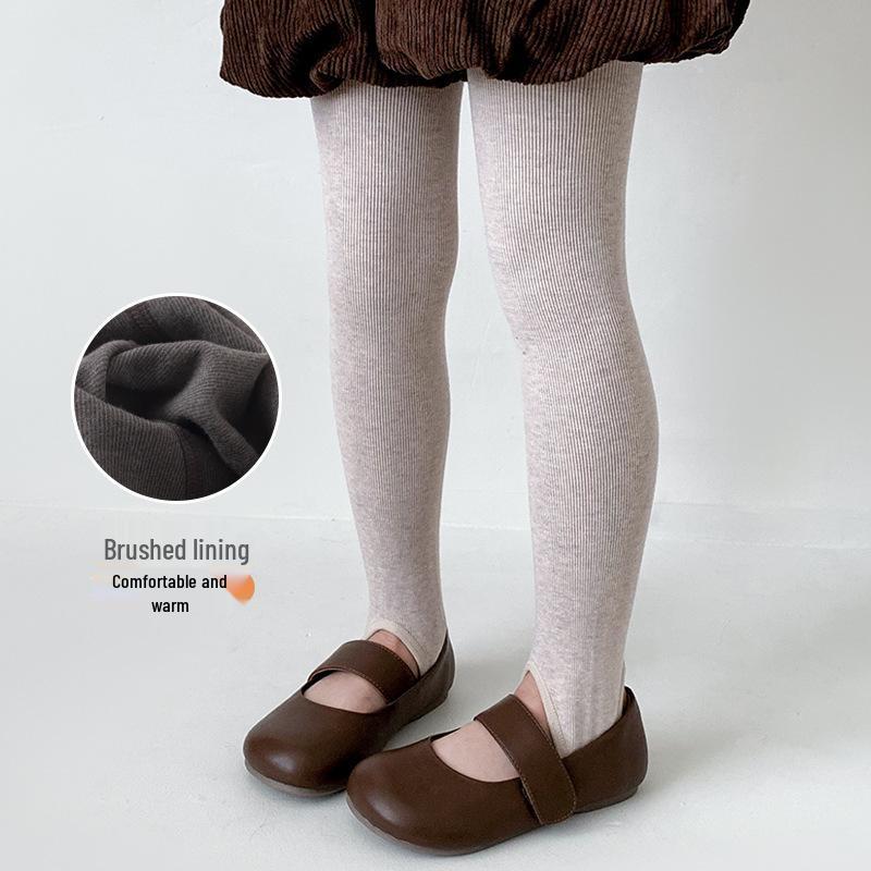 Fleece-lined Kids' Pantyhose & Leggings, Non-slip Dance Socks, and Bodysuits for Spring & Autumn.