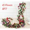 Stilig 45 Blomster Silk Rose Flower Hanging Garland for Study Room decor
