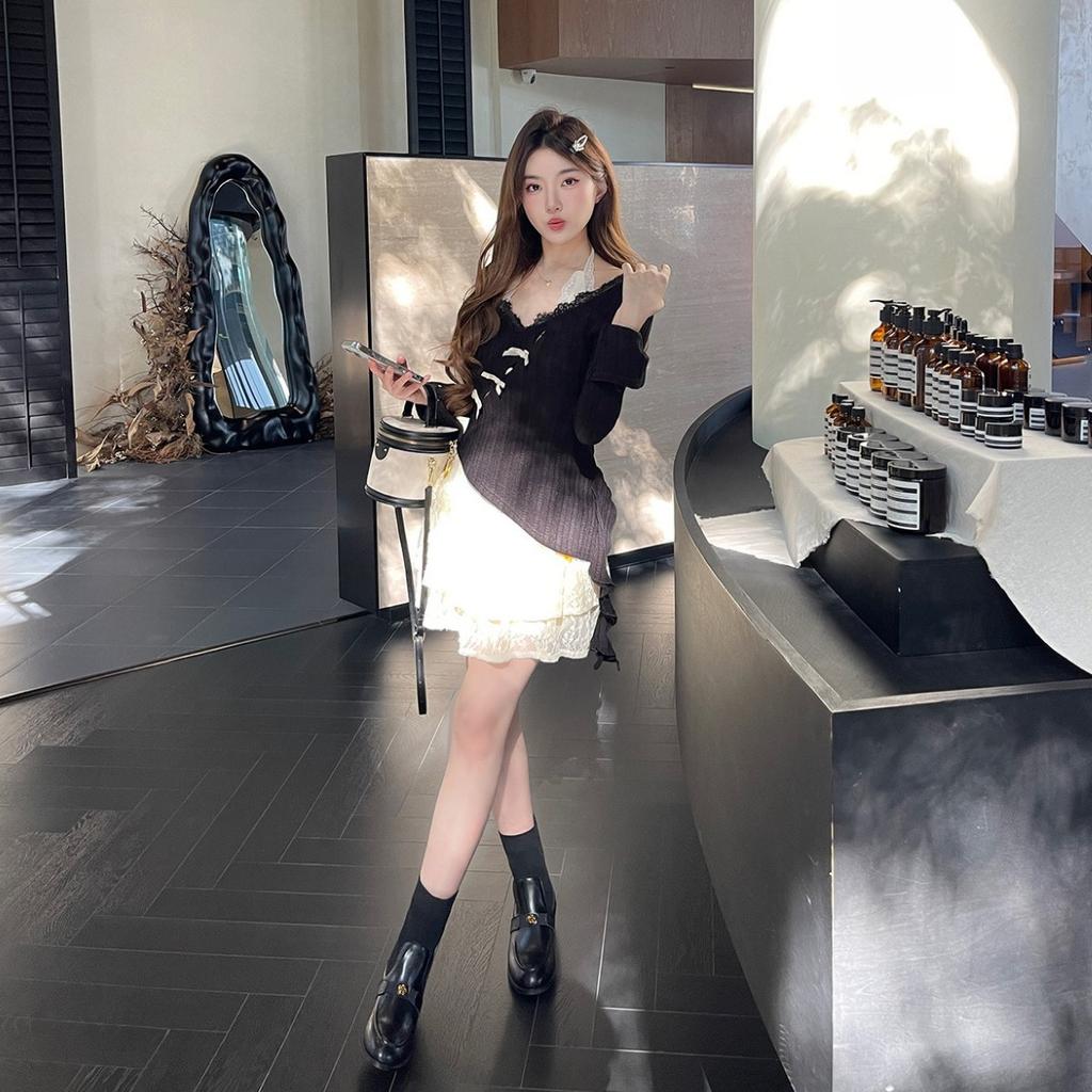 Cowhide version~ Leather camellia elastic thin boots women's versatile retro British thick heel short boots socks boots Martin boots