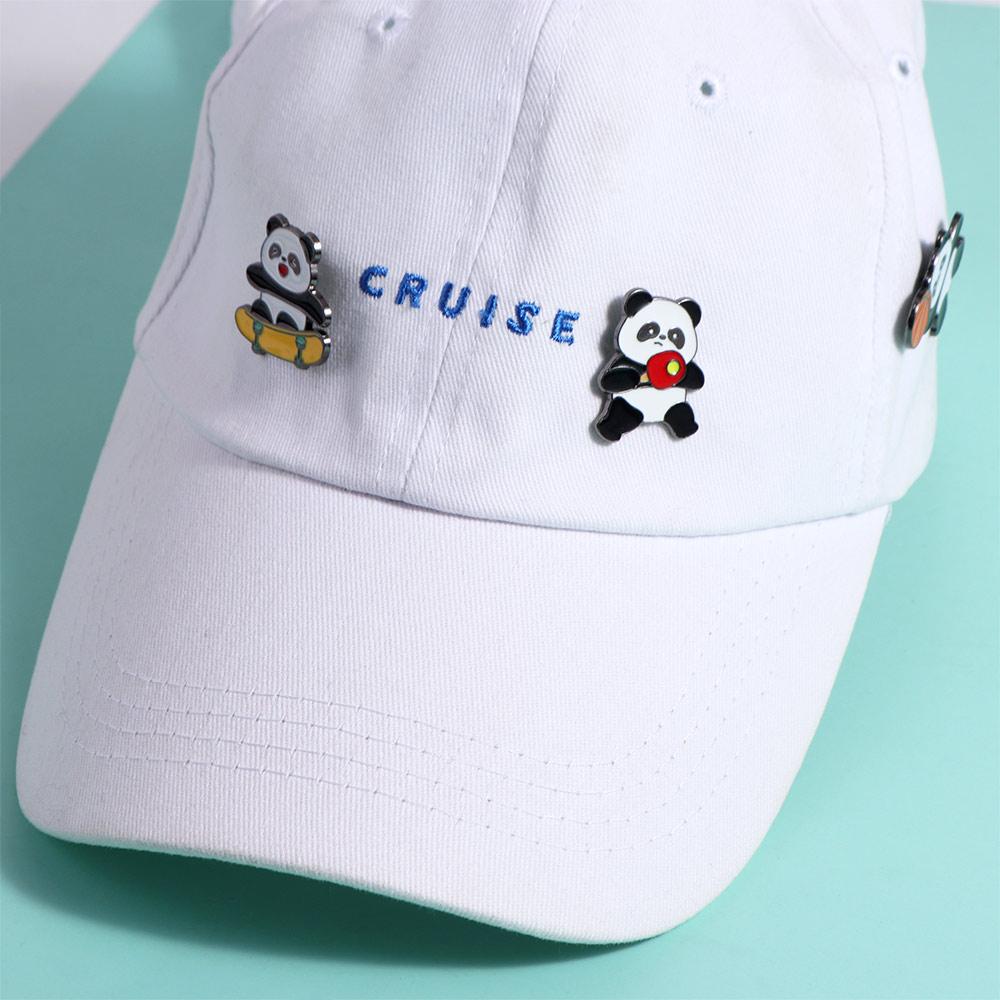 Zinc Zinc Zinc Alloy Panda Athlete Enamel Pins Trinket Giant Panda Shape Badge Hat Badge