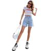 Trendy European & American Women's High-Waist Denim Shorts - Loose, Slimming Fit
